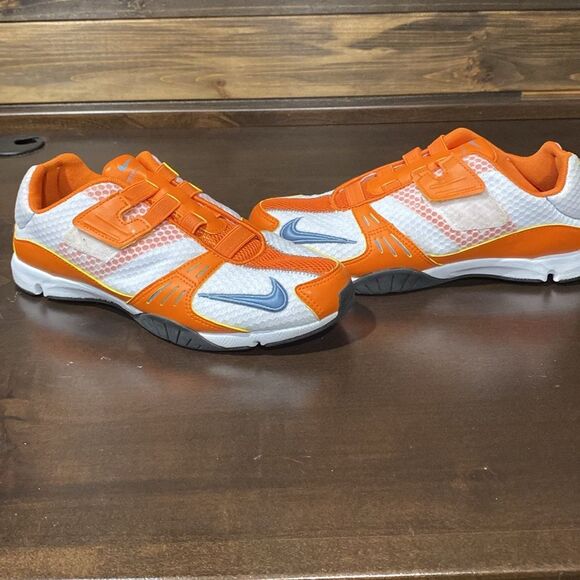 Nike Running Orange and White Velcro Shoes Size 6 - Picture 12 of 12
